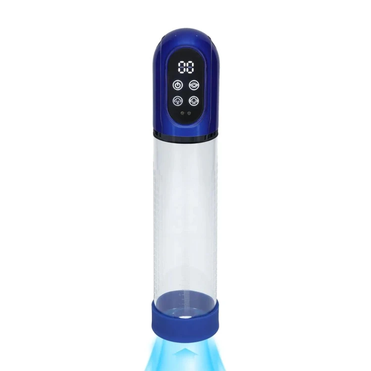Pompka męska Engage - Automatic Waterproof Penis Pump and Masturbator - Metallic niebieska