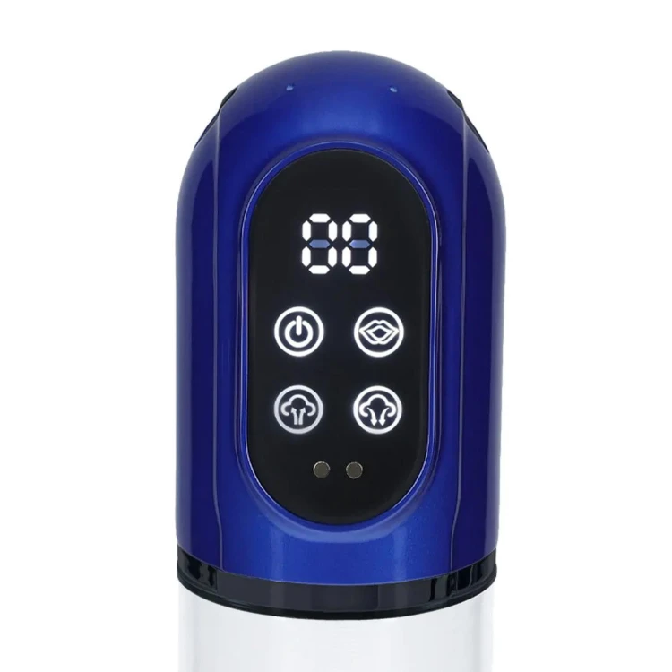 Pompka męska Engage - Automatic Waterproof Penis Pump and Masturbator - Metallic niebieska