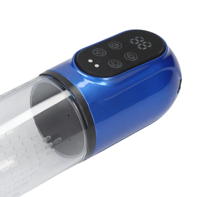 Pompka męska Engage - Automatic Waterproof Penis Pump and Masturbator - Metallic niebieska