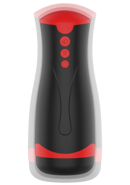 Masturbator Vibrating&Squeeze Black