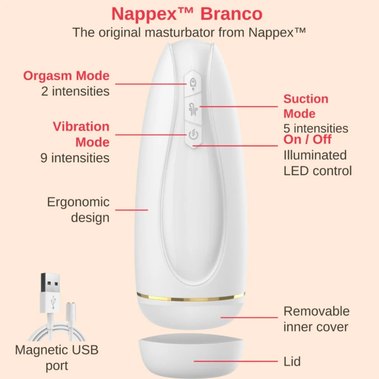 Masturbator - Nappex™  - Premium Mastubators  biały