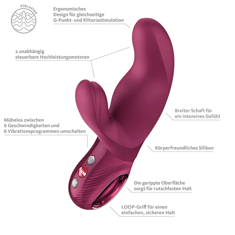 Wibrator króliczek Miss Bi - Wine Red