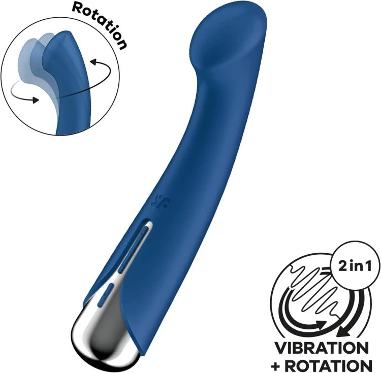Wibrator Satisfyer Spinning G-Spot 1 Blue wibruje i obraca się