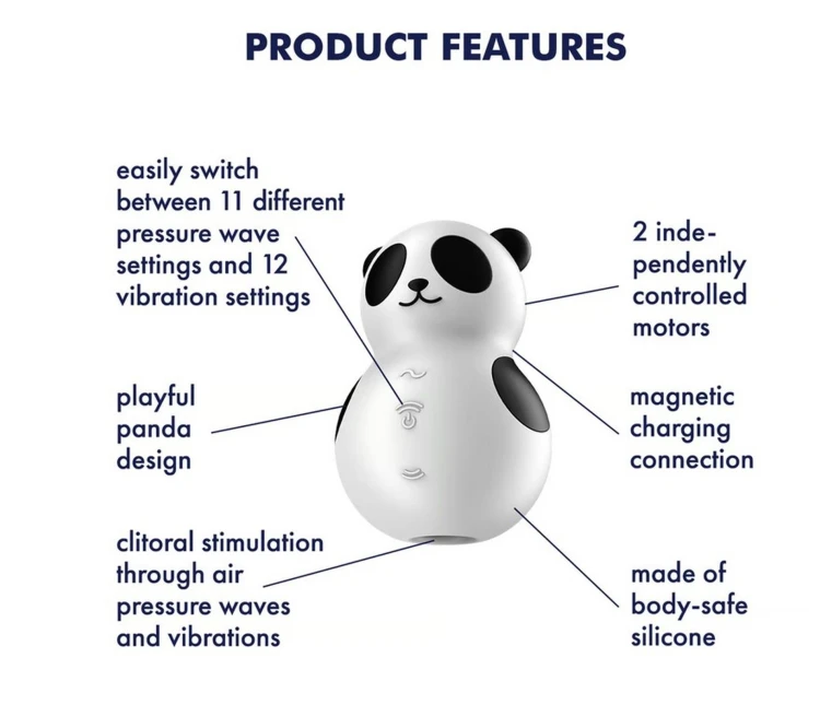 Stymulator Pocket Panda - jednocześnie wibruje i  dmucha
