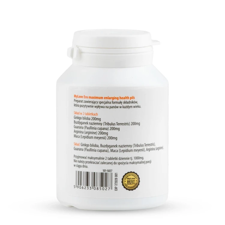 Suplement dla mężczyzn MyLove Ero maximum enlarging health pils 60